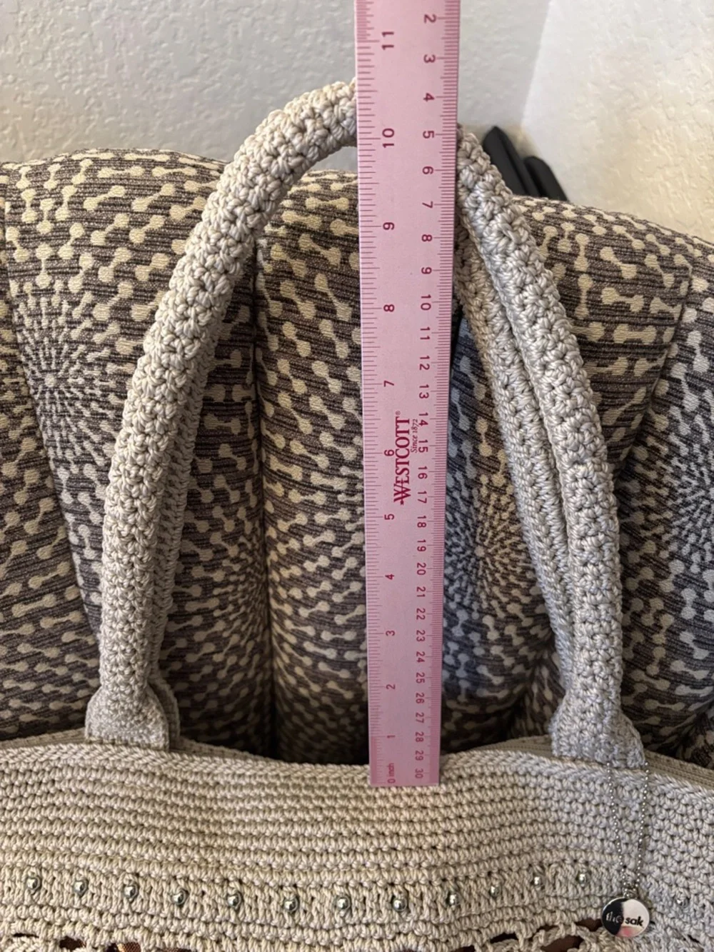 The Sak Crafted Classics Tote Crochet Natural Medallion Everyday Shoulder Bag - Picture 14 of 16